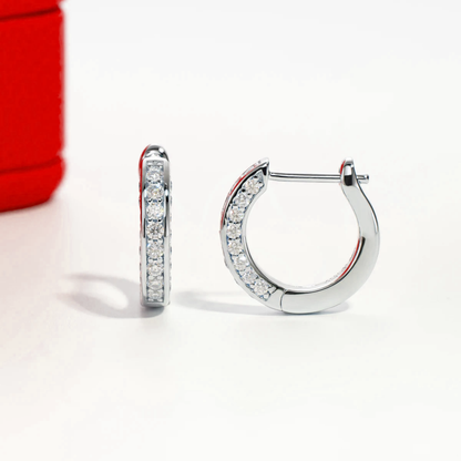 Boucle d'oreille Radiance Moissanite en argent plaqué or 18 carats