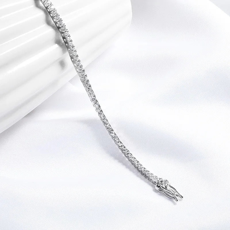 Bracelet Tennis Moissanite 2.0 mm Plaqué Rhodium