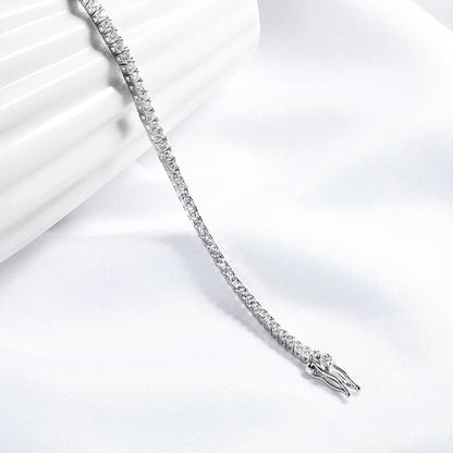 Bracelet Tennis Moissanite 2.0 mm Plaqué Rhodium