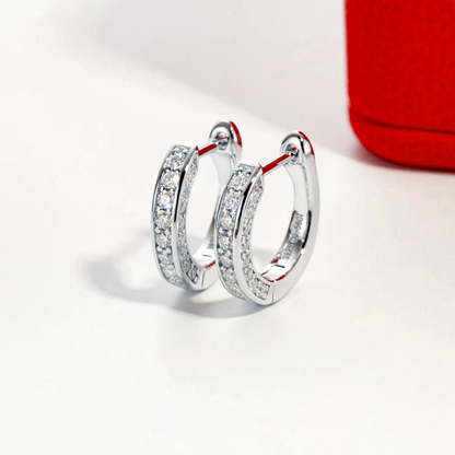 Boucle d'oreille Radiance Moissanite en argent plaqué or 18 carats