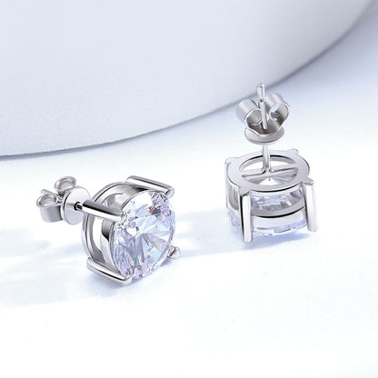 Brinco Solitário Haste Moissanite em Ouro 18k - Loratta 