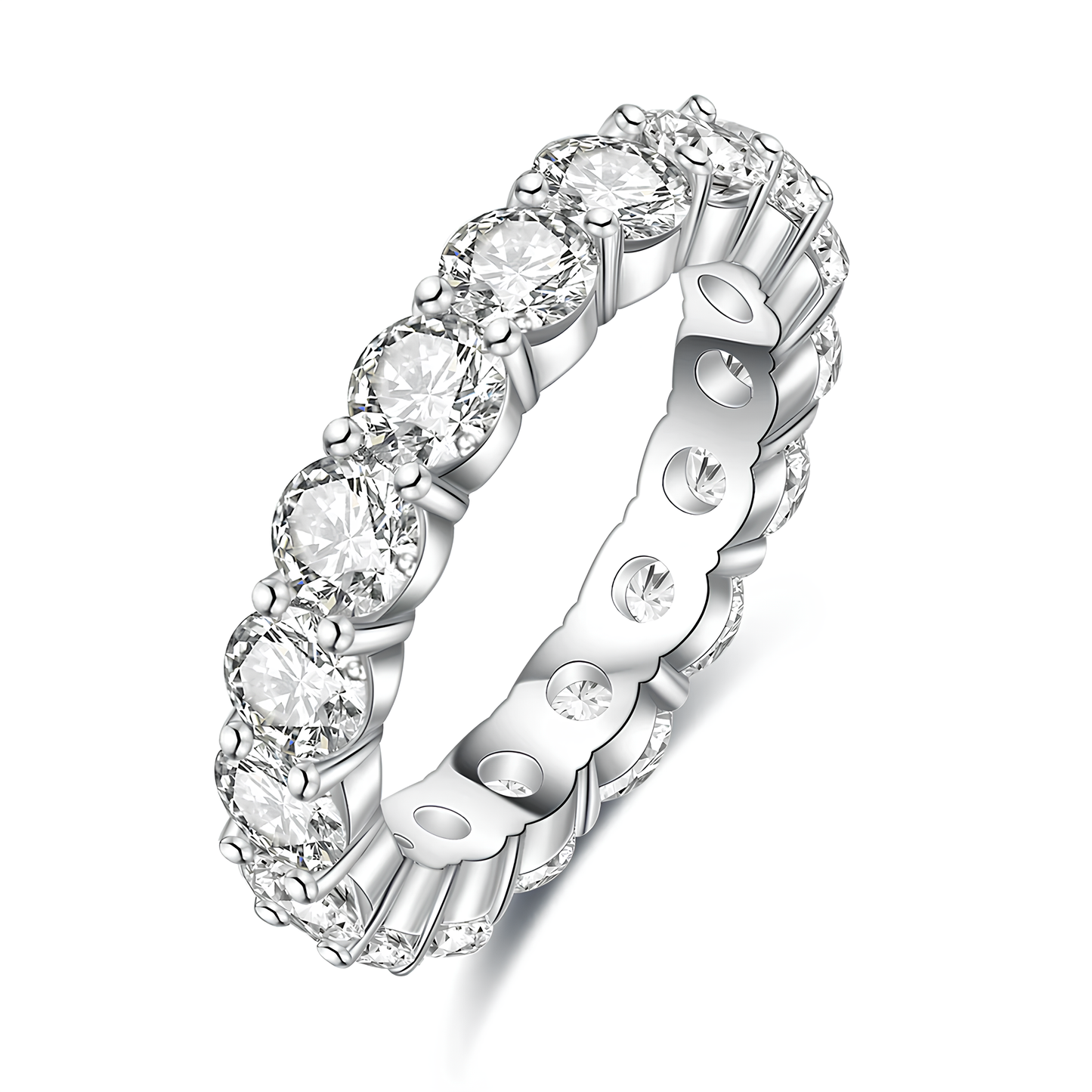 Alliance en argent 925 avec 400 points de moissanite