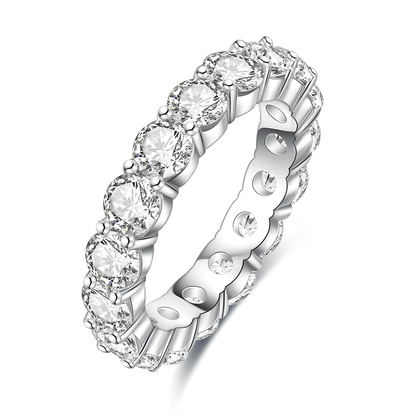 Alliance en argent 925 avec 400 points de moissanite