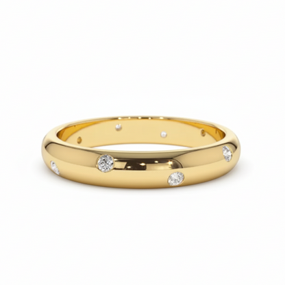 Alliance Constellation en argent plaqué or 18 carats avec moissanite à 15 points