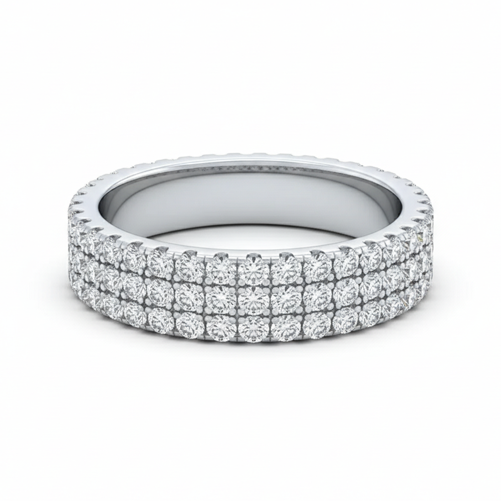 Bague en moissanite sertie en argent 925