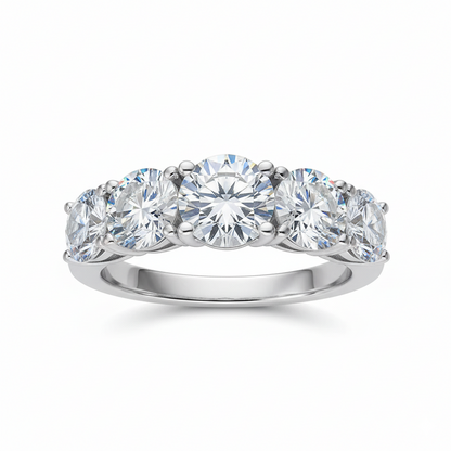 Bague en moissanite penta-brillante plaquée or 18 carats