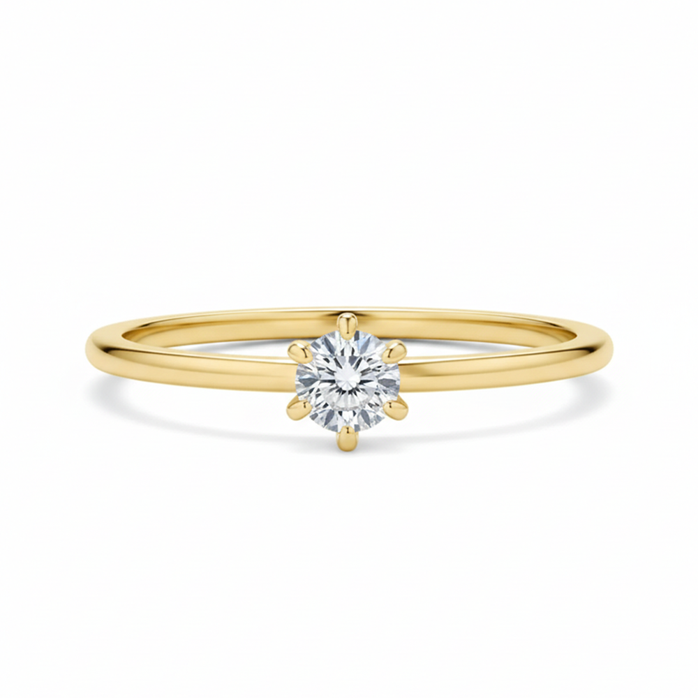 Bague solitaire en moissanite sereine