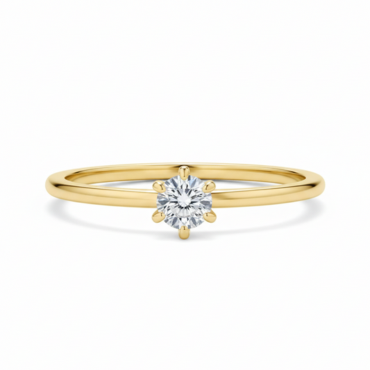 Bague solitaire en moissanite sereine