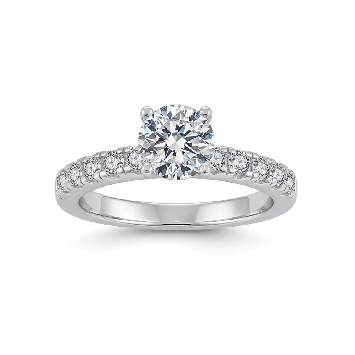 Bague Solitaire Vertex en Moissanite Plaquée Or 18 Carats