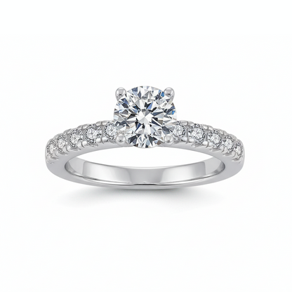 Bague Solitaire Vertex en Moissanite Plaquée Or 18 Carats