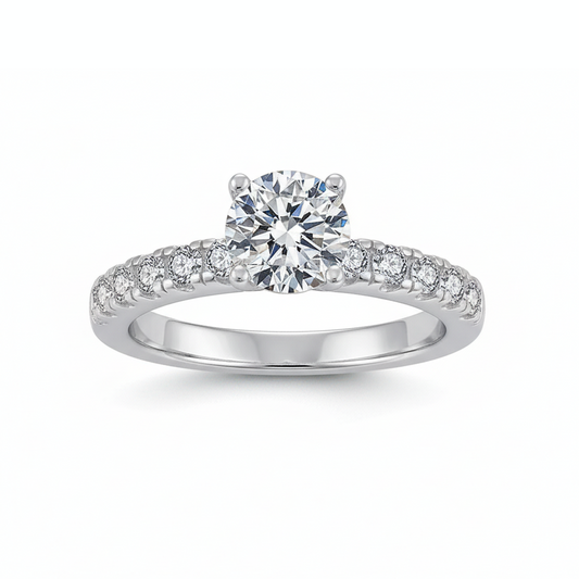 Bague Solitaire Vertex en Moissanite Plaquée Or 18 Carats