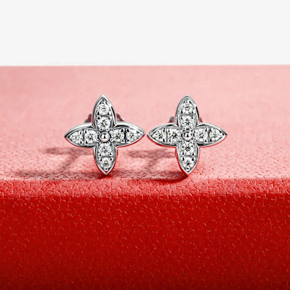 Boucles d'oreilles en pierres de moissanite scintillantes plaquées or 18 carats